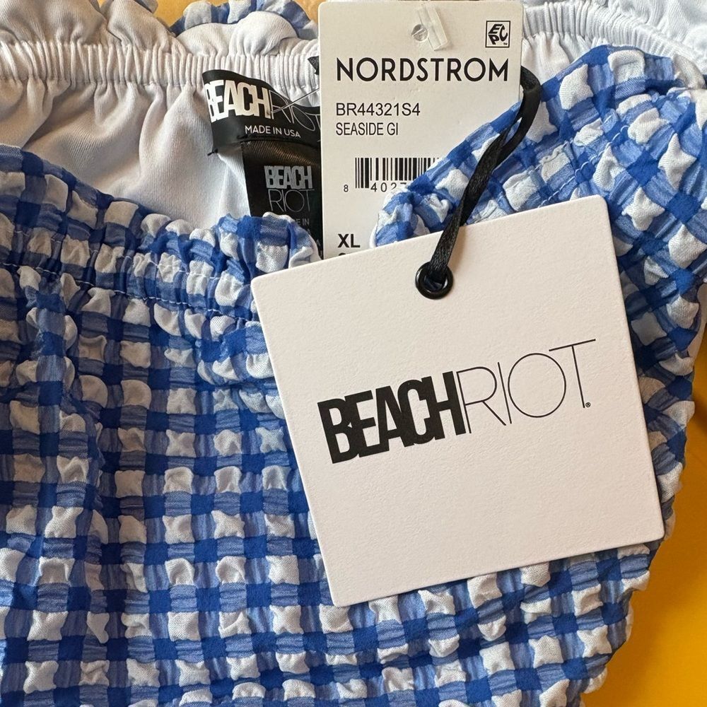 NEW BEACH RIOT cara bottom in seaside gingham $109 - Picture 4 of 4